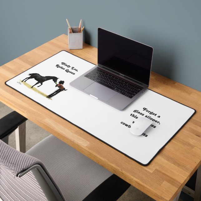 Cowgirl Pinup mit Pferdeschreibmatte Schreibtischunterlage (Büro 2)