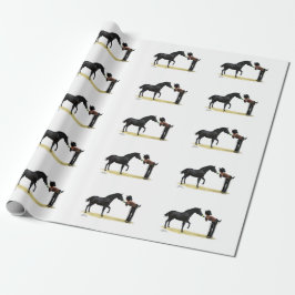 Cowgirl Pinup mit Pferdewrapping Paper Geschenkpapier