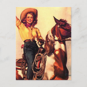 Cowgirl Postkarte