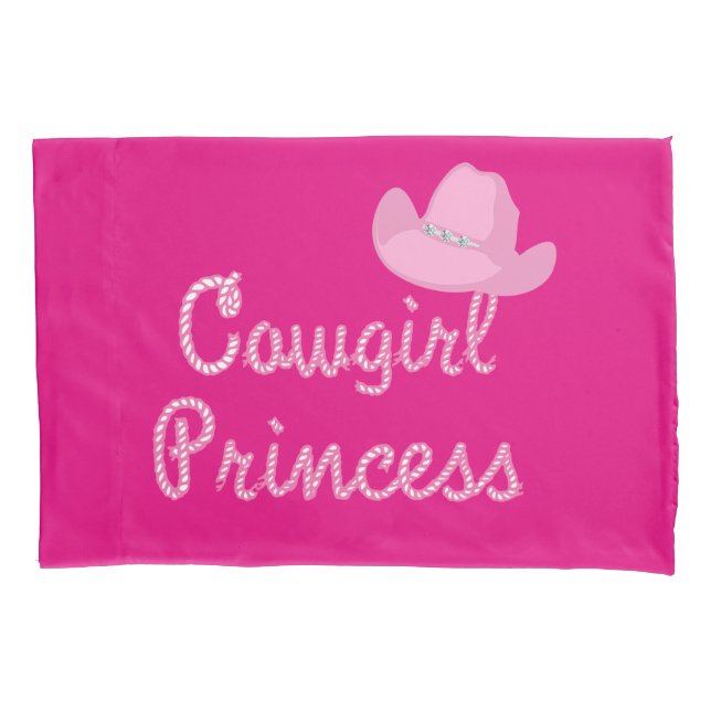 Cowgirl Princess mit Pink-Hat-Fall Kissenbezug (Vorderseite)