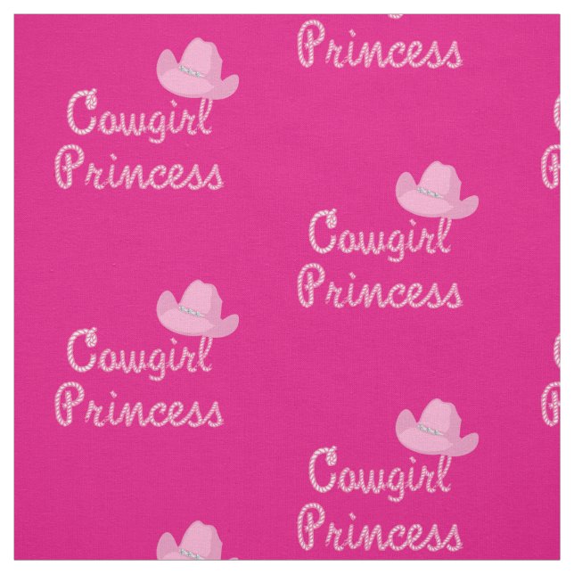 Cowgirl Princess mit rosa Hut Stoff (Muster)