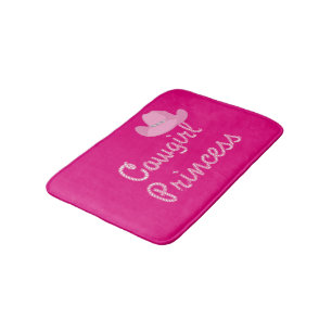Cowgirl Princess Pink Hat Bath Mat Badematte