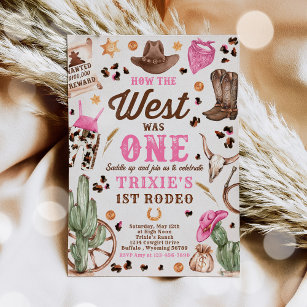 Cowgirl Rodeo 1. Geburtstag Wie der Westen ein Einladung