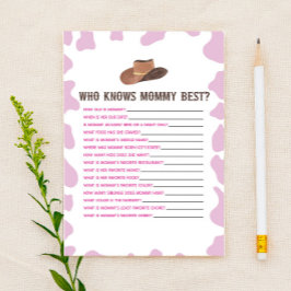 Cowgirl Rodeo, die Mommy Baby Shower Game kennt Briefpapier