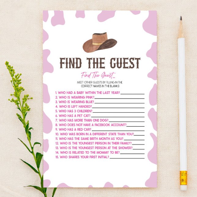 Cowgirl Rodeo Finden Sie das Guest Baby Showspiel Briefpapier (Von Creator hochgeladen)