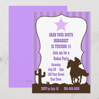 Cowgirl-Rodeo-Geburtstags-Party Einladung