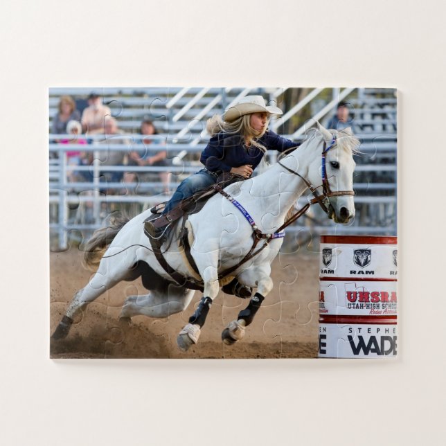 Cowgirl Rodeo Horse Barrel Western Sports Puzzle (Horizontal)