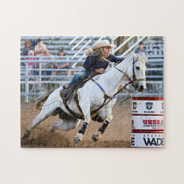 Cowgirl Rodeo Horse Barrel Western Sports Puzzle (Horizontal)