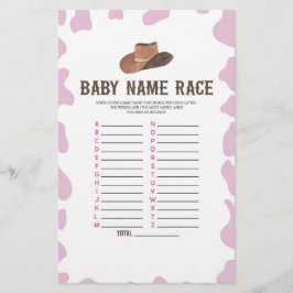 Cowgirl Rodeo Name Race Baby Shooting Game Activit Briefpapier