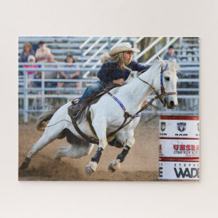 Cowgirl-Rodeo-Pferd-Barrel-Western-Sport Puzzle