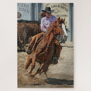Cowgirl-Rodeo-Pferd Pferdereiten Western-Sport Puzzle