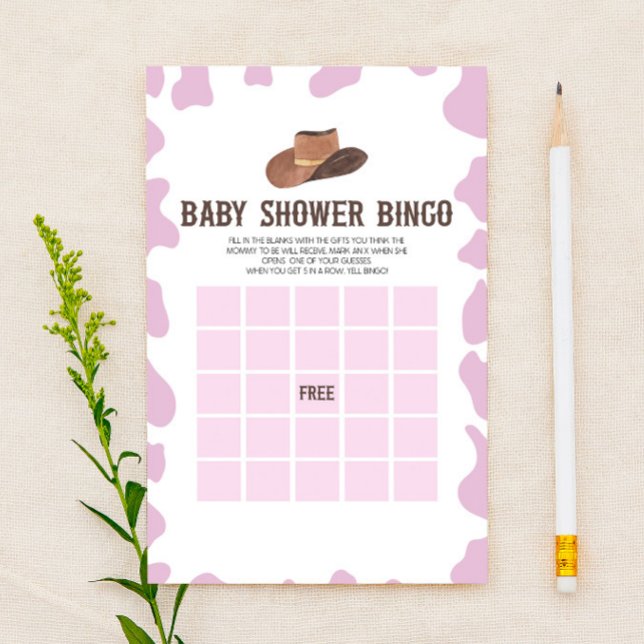 Cowgirl Rodeo Western Bingo Baby Showspiel Briefpapier (Von Creator hochgeladen)