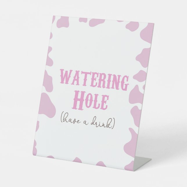 Cowgirl Rodeo Western Watering Hole Drinks Party Sockelschild (Vorderseite)