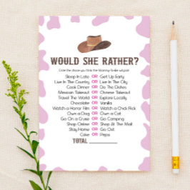 Cowgirl Rodeo wollte sie eher Baby Dusche Spiel Briefpapier
