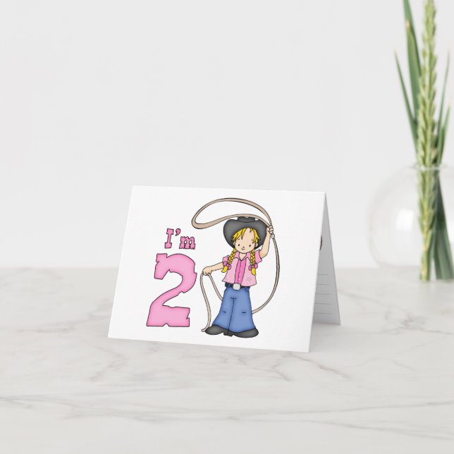 Cowgirl Roper 2. Geburtstagsfeier Einladung (Vorderseite)