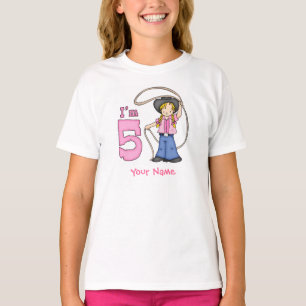 Cowgirl Roper 5. Geburtstag Personalisiert T-Shirt
