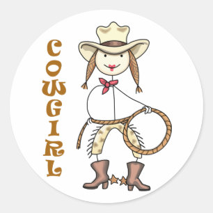 Cowgirl Runder Aufkleber