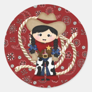 Cowgirl Runder Aufkleber