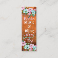 Cowgirl Rust Pink & Aqua Blumen Lesezeichen