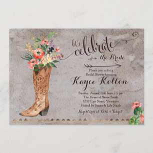 Cowgirl Rustic Bridal Dusche Einladung
