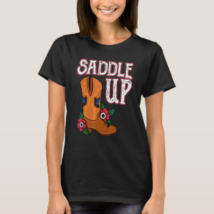 Cowgirl Schuhe Sattel Auf Pferd Reiten Cowgirl T-Shirt