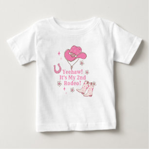 Cowgirl Second Rodeo 2. Geburtstag Party Baby T-shirt