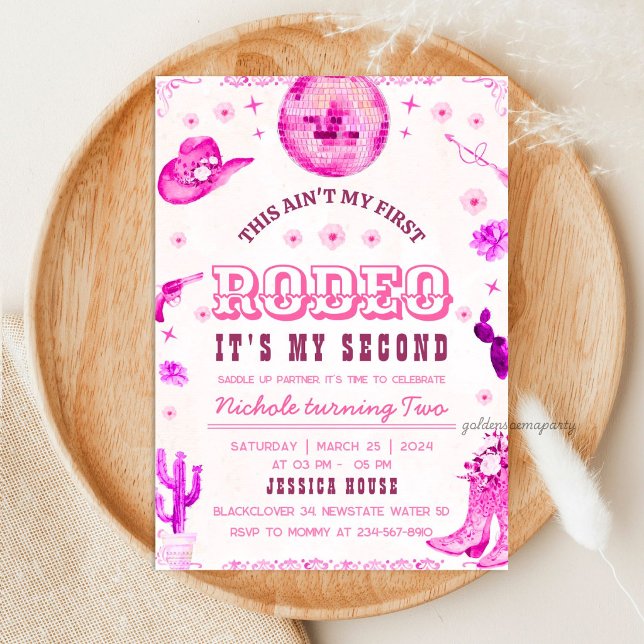 Cowgirl Second Rodeo Party Einladung (Cowgirl Second Rodeo Party Invitation)