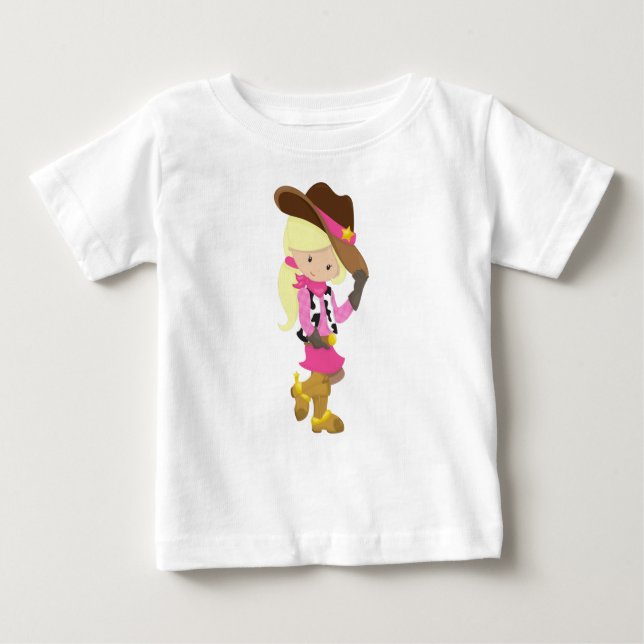 Cowgirl, Sheriff, Western, Land, Blonde Hair Baby T-shirt (Vorderseite)