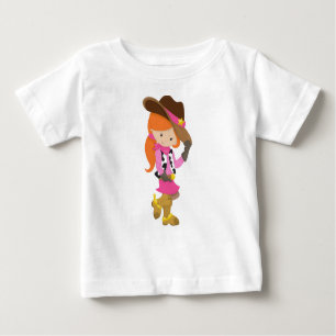 Cowgirl, Sheriff, Western, Land, Orangenhaar Baby T-shirt