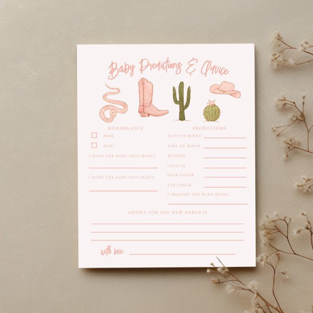 Cowgirl Shower Baby Vorhersagen & Advice Card (Von Creator hochgeladen)