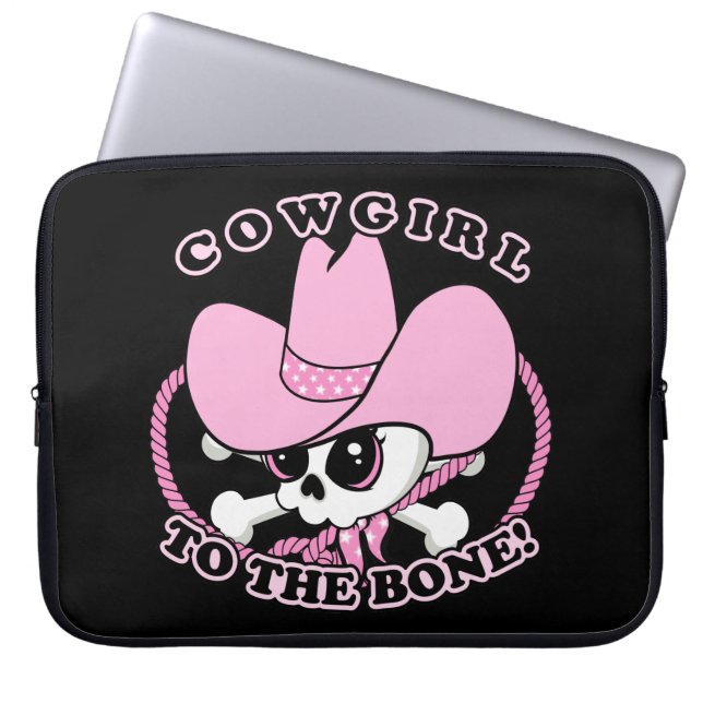 Cowgirl Skull Laptopschutzhülle (Vorderseite)