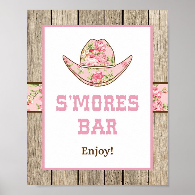 Cowgirl Smores Bar Party Signieren Poster (Vorne)