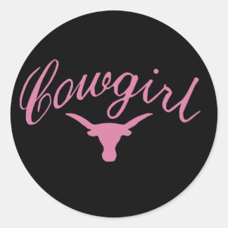 Cowgirl steuern runder aufkleber