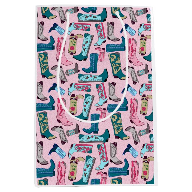 Cowgirl Stiefel Geschenktasche Mittlere Geschenktüte (Vorderseite)