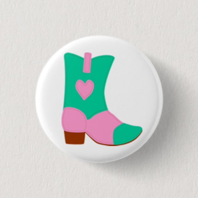 Cowgirl-Stiefel mit Herzentwurf Button (Vorderseite)
