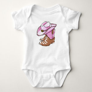 Cowgirl-Stiefel und Hut Baby Strampler