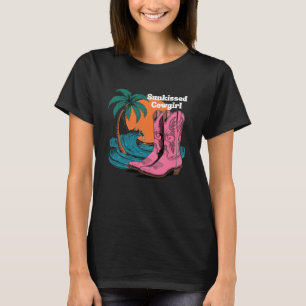 Cowgirl-Stiefel Wellen Strand Sonnengeküsste Cowgi T-Shirt