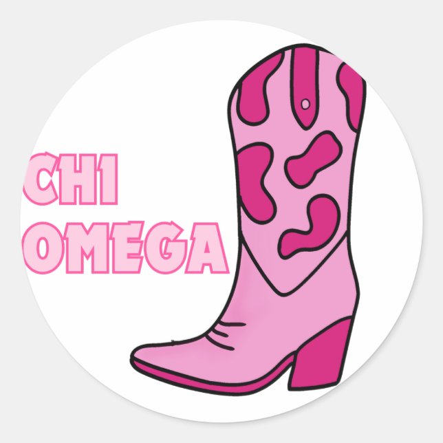 Cowgirl Studentinnenverbindung Sticker Chi O (Vorderseite)