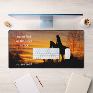 Cowgirl Sunset Horseback Ride Desk Mat Schreibtischunterlage