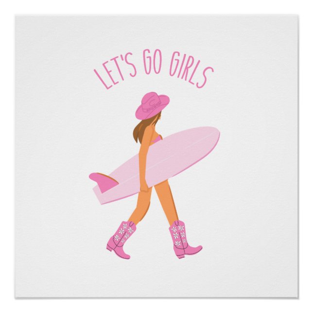 Cowgirl Surfer Print Poster (Vorderseite)
