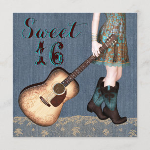 Cowgirl Sweet Sixteen Party Einladung