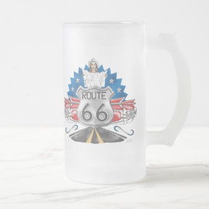 Cowgirl-Tasse des Weg-66 Mattglas Bierglas