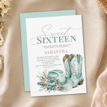 Cowgirl Teal Pfingstrose Sweet Sixteen Geburtstag