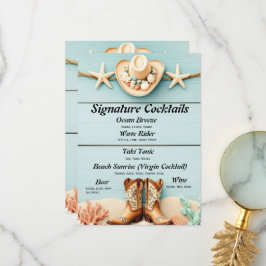 Cowgirl Themed Bar Menu Dankeskarte