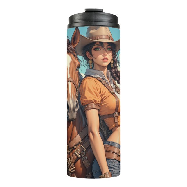Cowgirl Thermosbecher (Vorderseite)