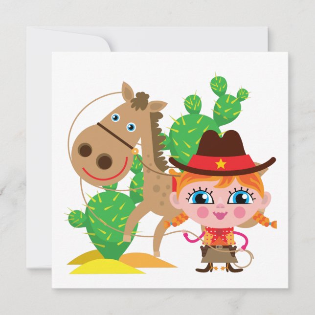 Cowgirl und Pferd (Vorderseite)