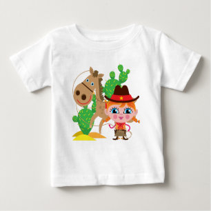 Cowgirl und Pferd Baby T-shirt