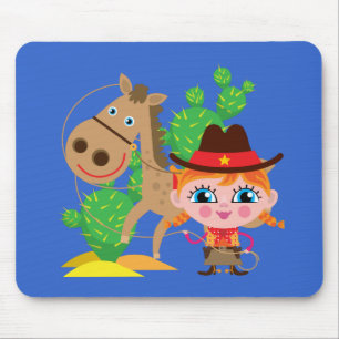 Cowgirl und Pferd Mousepad