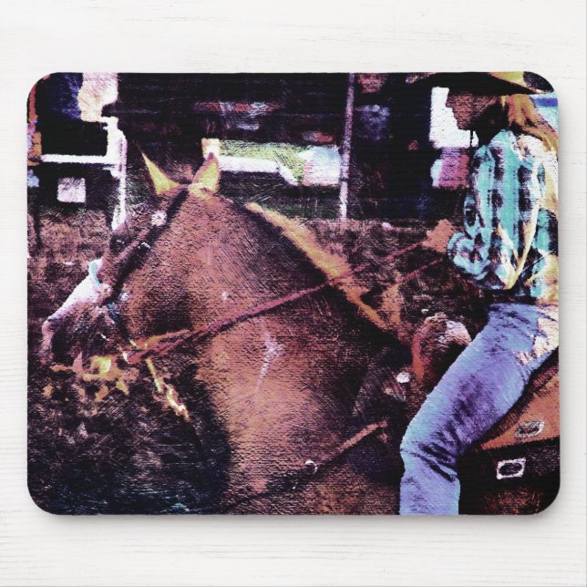 Cowgirl und Pferd Mousepad (Vorne)