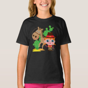 Cowgirl und Pferd T-Shirt
